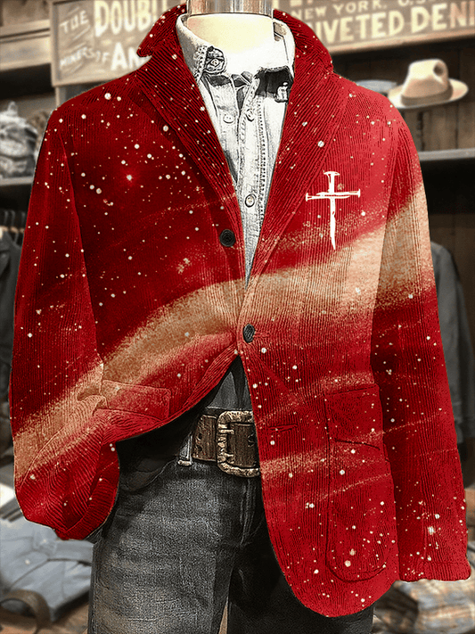 Men's Christmas-themed Corduroy Casual Jacket