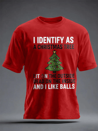 Men's  Funny Identify As A Christmas Print T-shirt