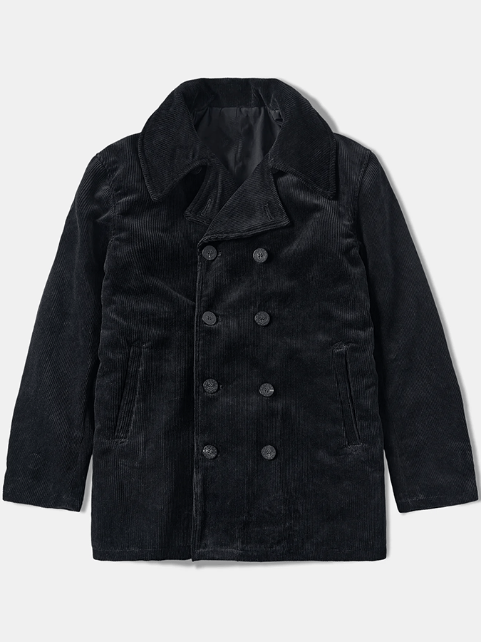 Men's Stylish Double With Pocket Design Breasted Casual Corduroy Coat