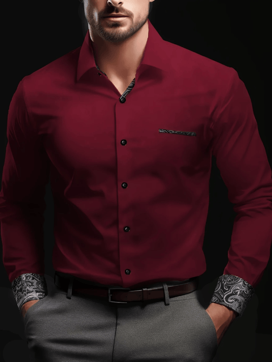 Men's Street Style Business Casual Printed Long Sleeve Shirt