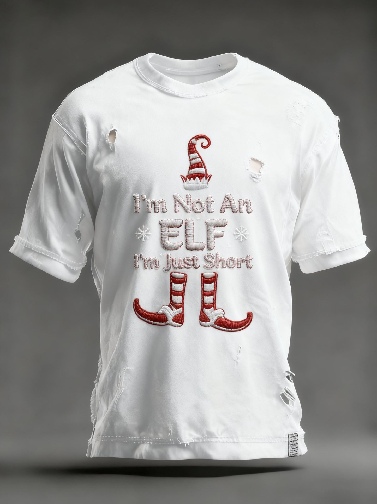 Men's Christmas Fun Slogan Print Crew Neck Top