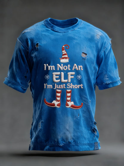 Men's Christmas Fun Slogan Print Crew Neck Top