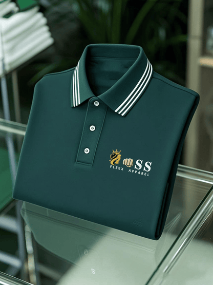 Men's Business Casual Printed Short Sleeve Polo Shirt