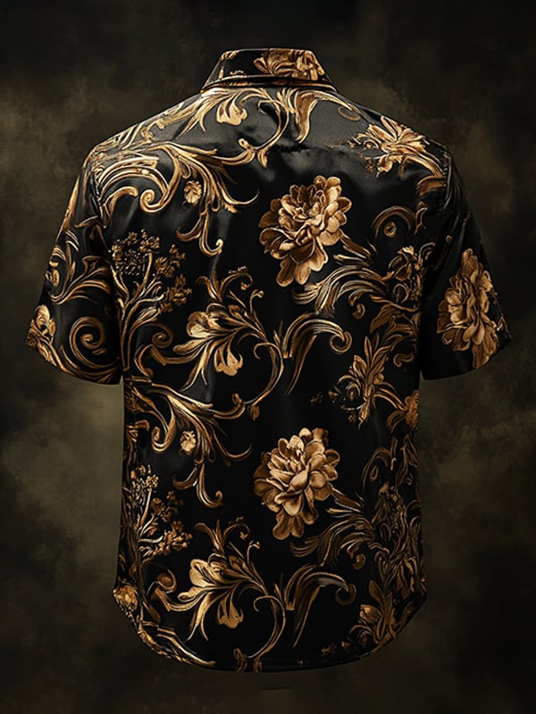 Men's Retro Gothic Pattern Short Sleeve Shirt