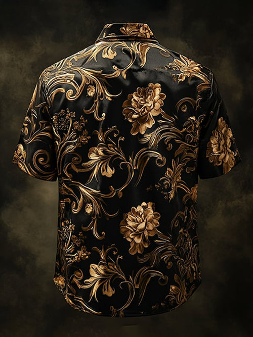 Men's Retro Gothic Pattern Short Sleeve Shirt