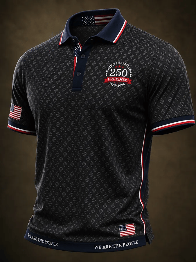 Men's USA 1776-2026 Printed Polo Shirt