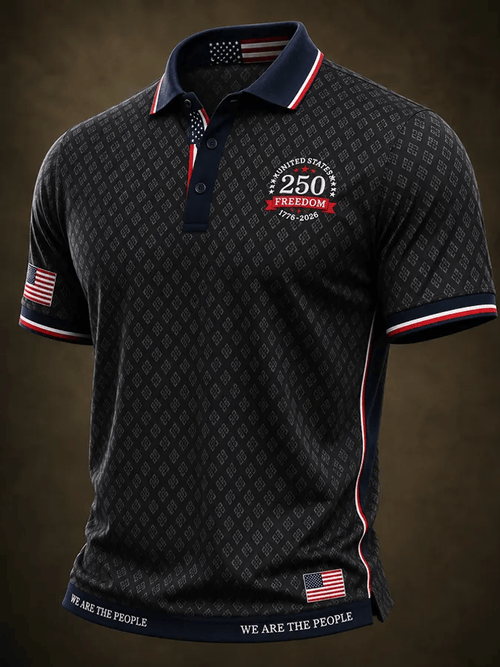 Men's USA 1776-2026 Printed Polo Shirt