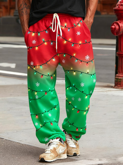 Men's Retro Christmas Party Print Casual Sports Pants
