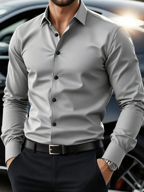 Men's Street Style Business Casual Printed Long Sleeve Shirt