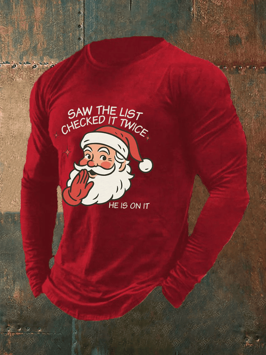 Men's Christmas FDT  Print Casual Long Sleeve T-Shirt