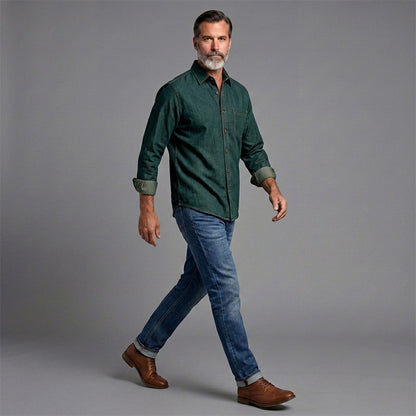 Casual Denim Shirt Jacket For Men