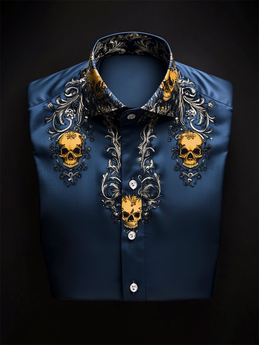 Men's Vintage Skull Long Sleeve Shirt
