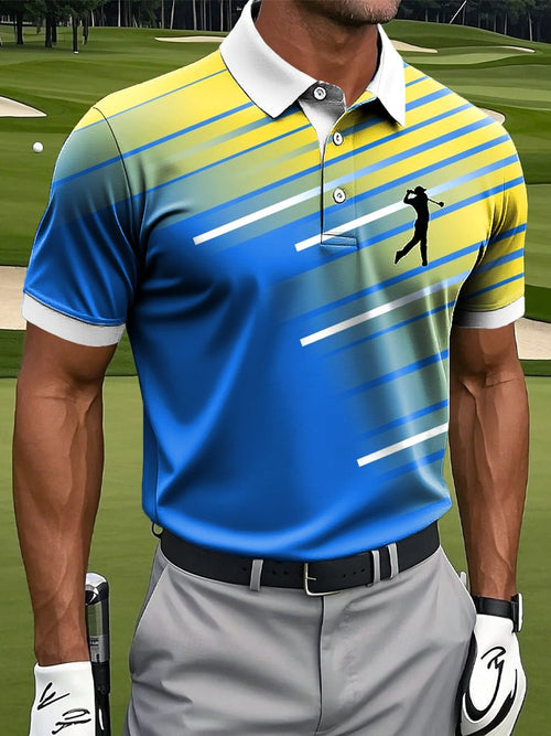 Men's Casual Contrast Color Polo Shirt
