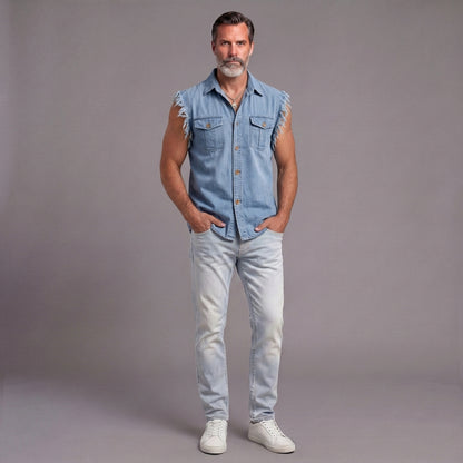 Collared Sleeveless Casual Tank Top