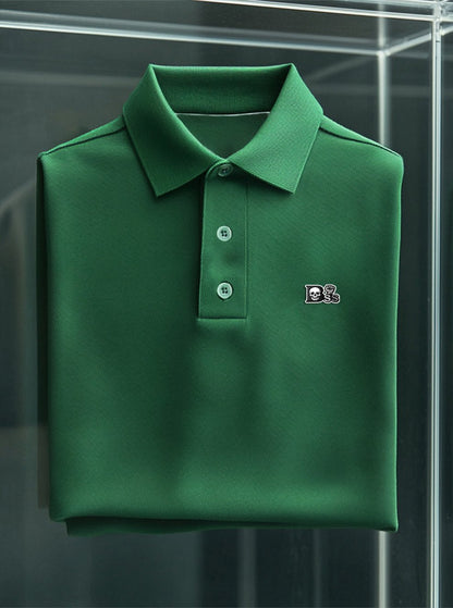 Men's Business Casual Button Short Sleeve Polo Shirt