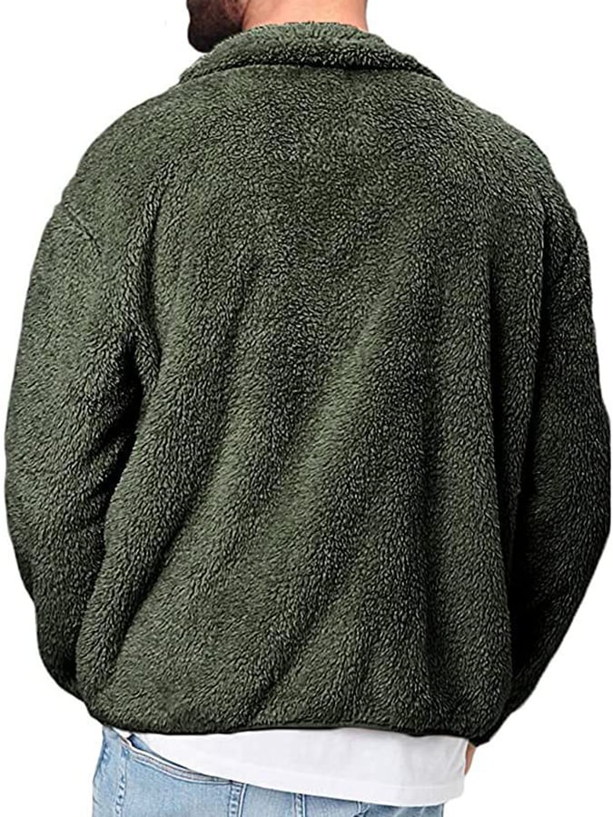 Men's Fleece Thickened Zipper Cardigan Thermal Casual Jacket
