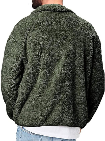 Men's Fleece Thickened Zipper Cardigan Thermal Casual Jacket
