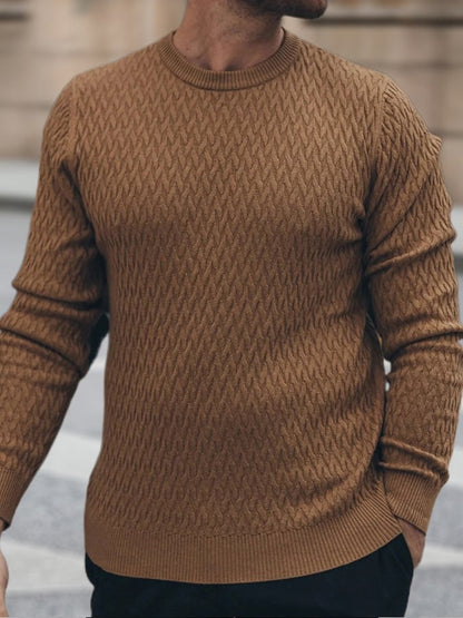 Men's Vintage Cable Knit Solid Color Sweater