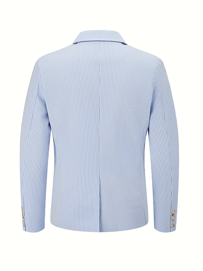 Men's Fashionable Stripe Design Single-Breasted Pocket Design Casual Suit
