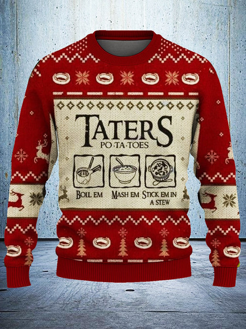 Funny Mashed Potatoes Christmas Ugly Sweater