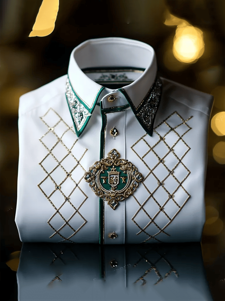 Men's Satin Luxe Print Short Sleeve Button Shirt