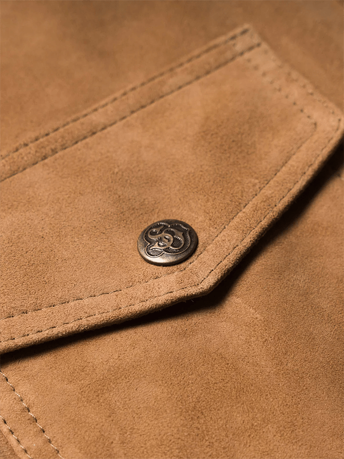 Men's Vintage Suede Multi-Pocket Lapel Outdoor Jacket