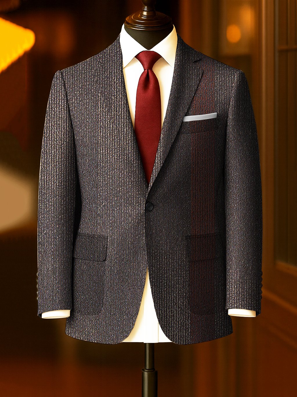 Men's Business Casual Large Pocket Plaid Blazers