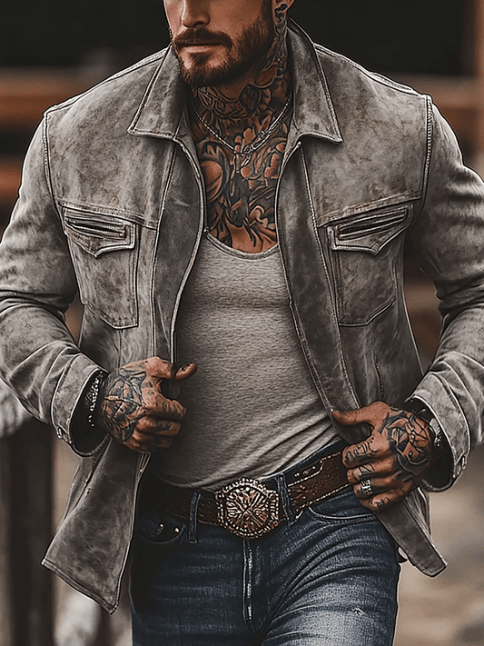 Men's Outdoor Vintage Sports Pocket Jacket