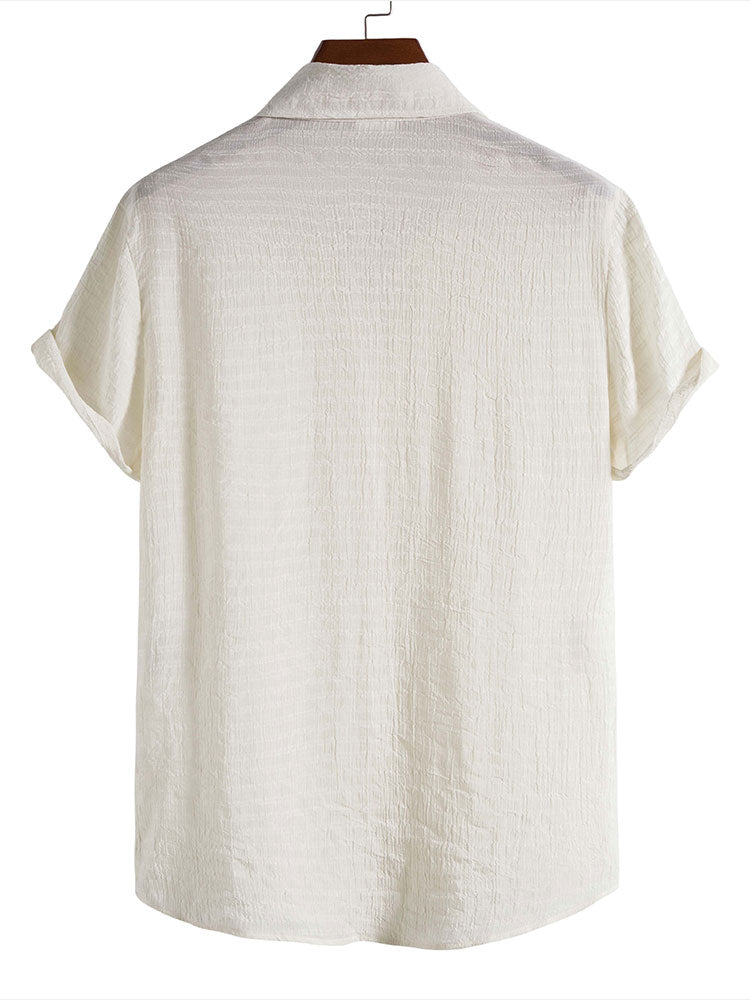 Textured Fabric Short Sleeve Shirt