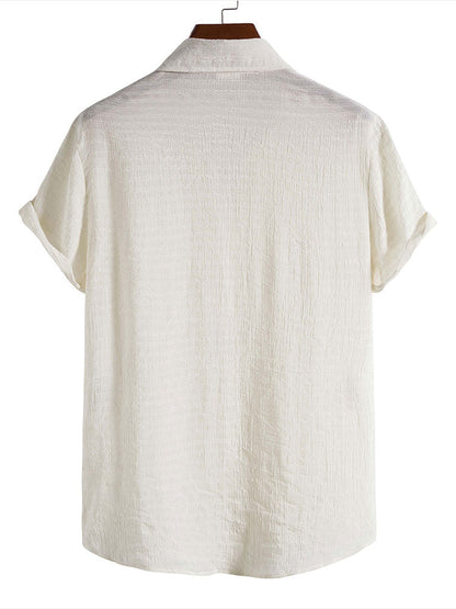 Textured Fabric Short Sleeve Shirt
