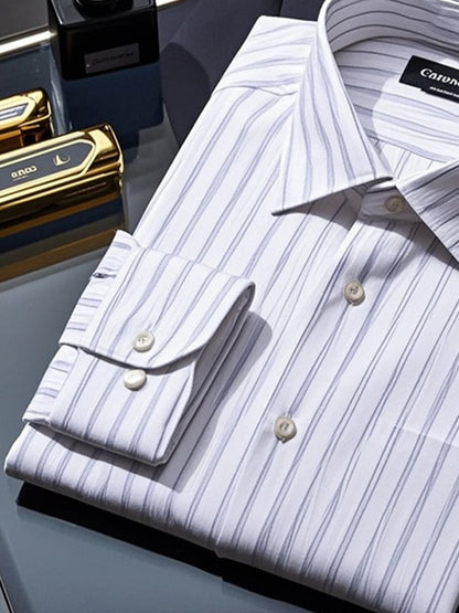 Men's Gradient Lapel Long Sleeve Shirt
