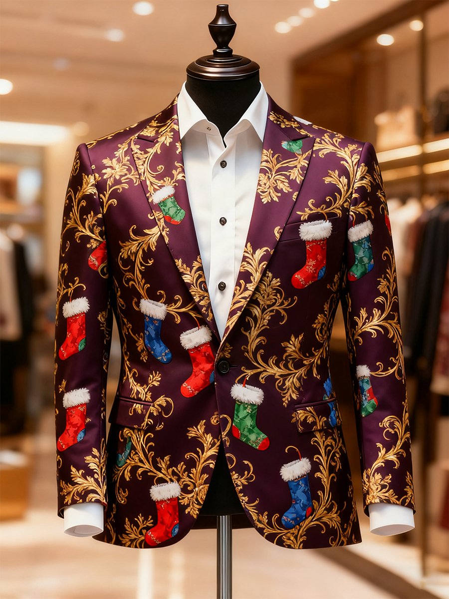 Men's Business Casual Christmas Suit Outerwear