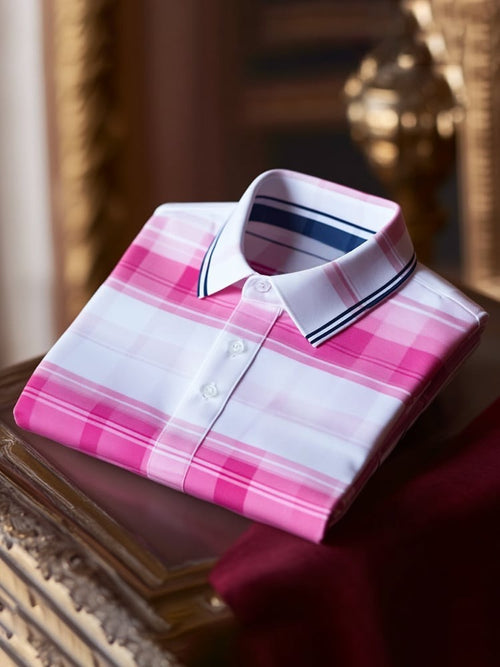 Men's Classic Business Logo Button Short Sleeve Polo Shirt
