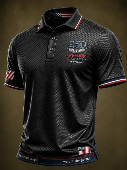 Men's USA 1776-2026 Printed Polo Shirt