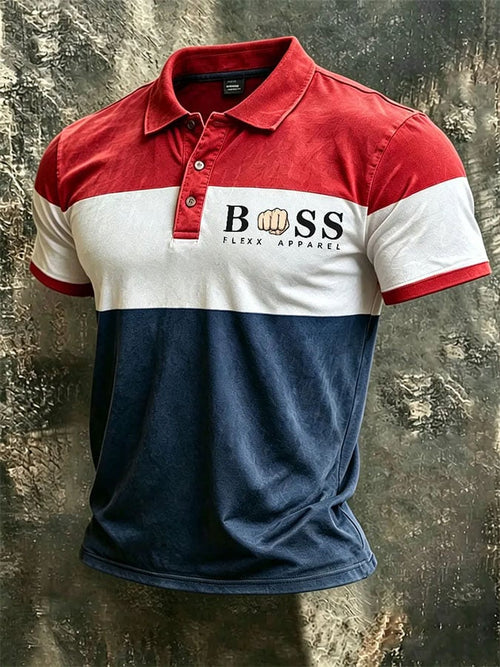 Men's Printed Short-Sleeve Polo Shirt
