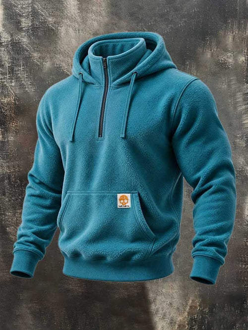 Men's Vintage Short-Pile Thermal Quarter-Zip Sweatshirt
