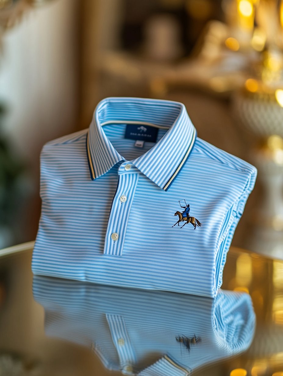 Men's Business Casual Horseback Rider Button-Down Short Sleeve Polo Shirt