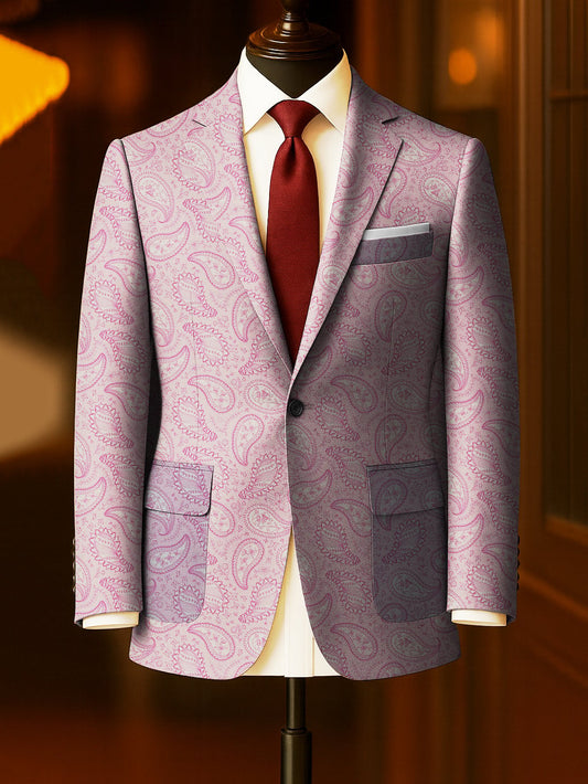 Men's Business Casual Large Pocket Print Blazers