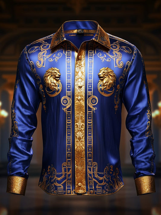 Men's Satin Luxe Long Sleeve Button Down Shirt