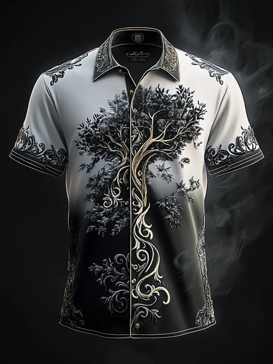 Men's Retro Viking Graphic Short Sleeve Shirt