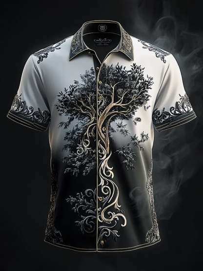 Men's Retro Viking Graphic Short Sleeve Shirt