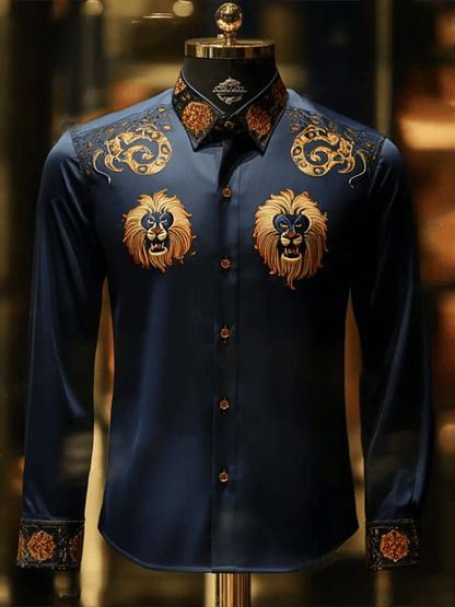 Men's Satin Luxe Long Sleeve Button Down Shirt