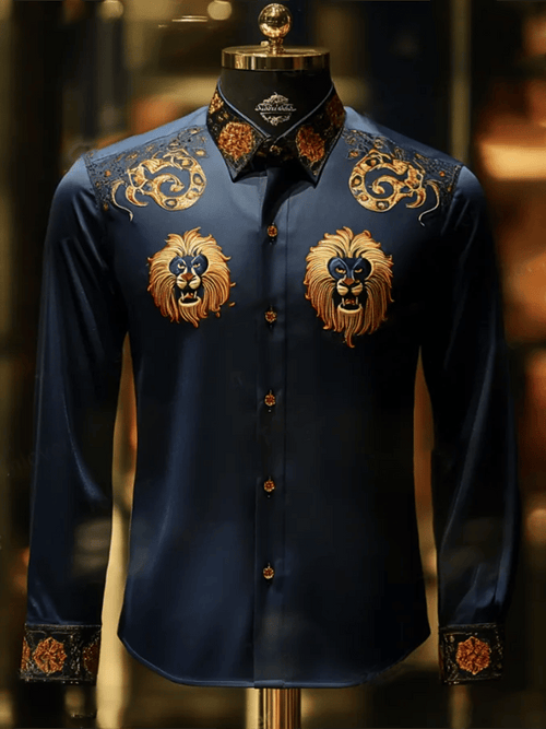 Men's Satin Luxe Long Sleeve Button Down Shirt