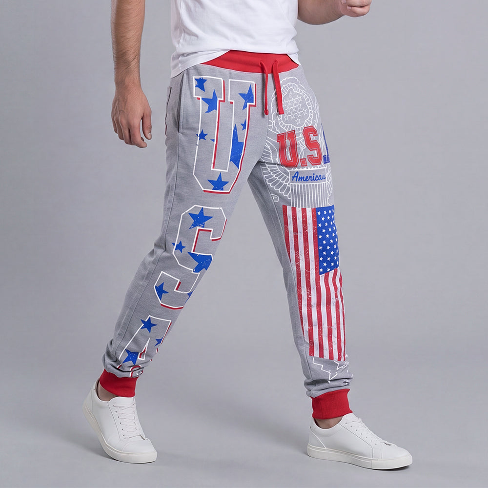 Men's Casual Athletic Pants with Letter Print