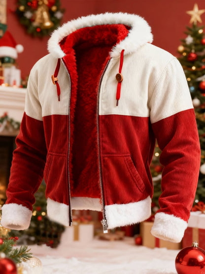Men's Christmas Warm Lined Hooded Jacket
