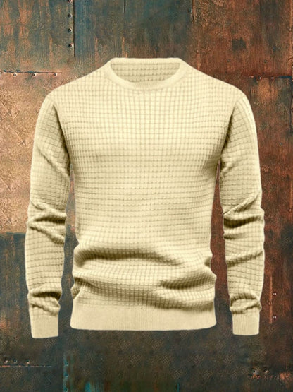Men'S Retro Square Round Neck Sweatshirt