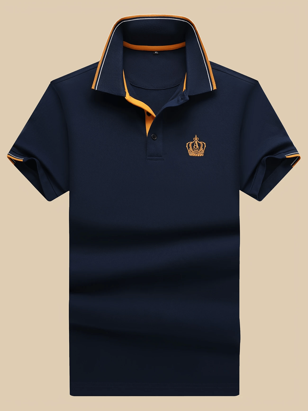 Men's Business Logo Button-Down Short Sleeve Polo Shirt