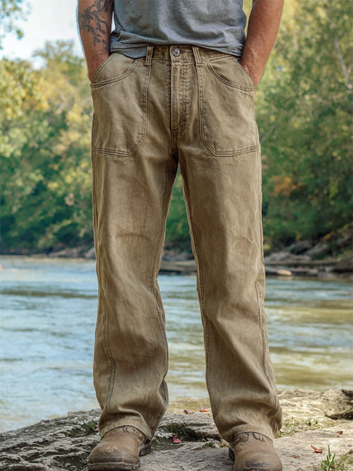 Men's Casual Vintage Multi-Pocket Overalls
