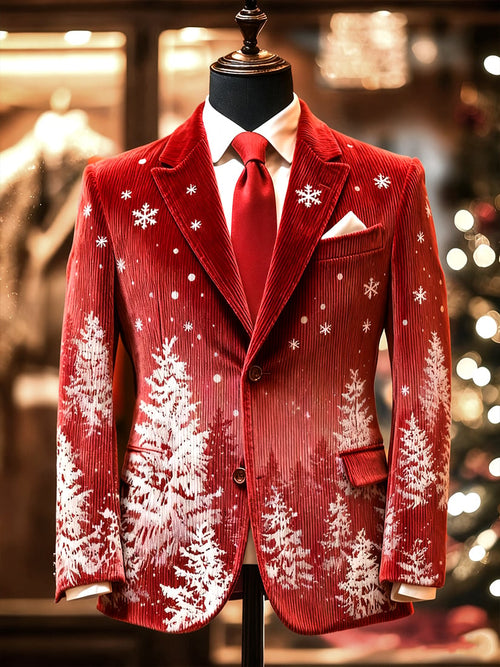 Men's Vintage Casual Christmas Party Corduroy Blazer