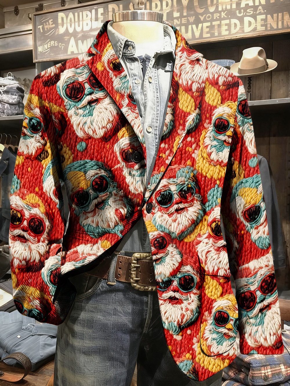 Men's Retro Casual Christmas Party Corduroy Suit Jacket